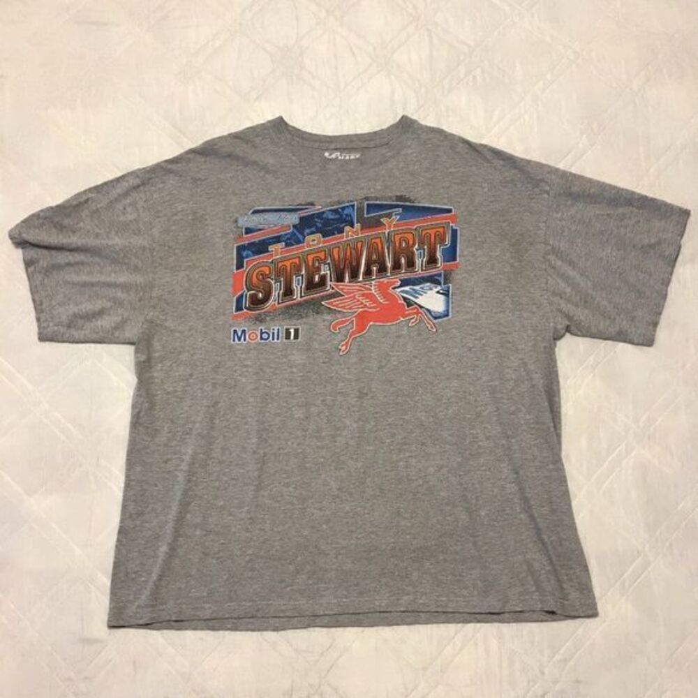 NASCAR Tony Stewart Chase Authentics 2 sided gray T‎ shirt 2XL
